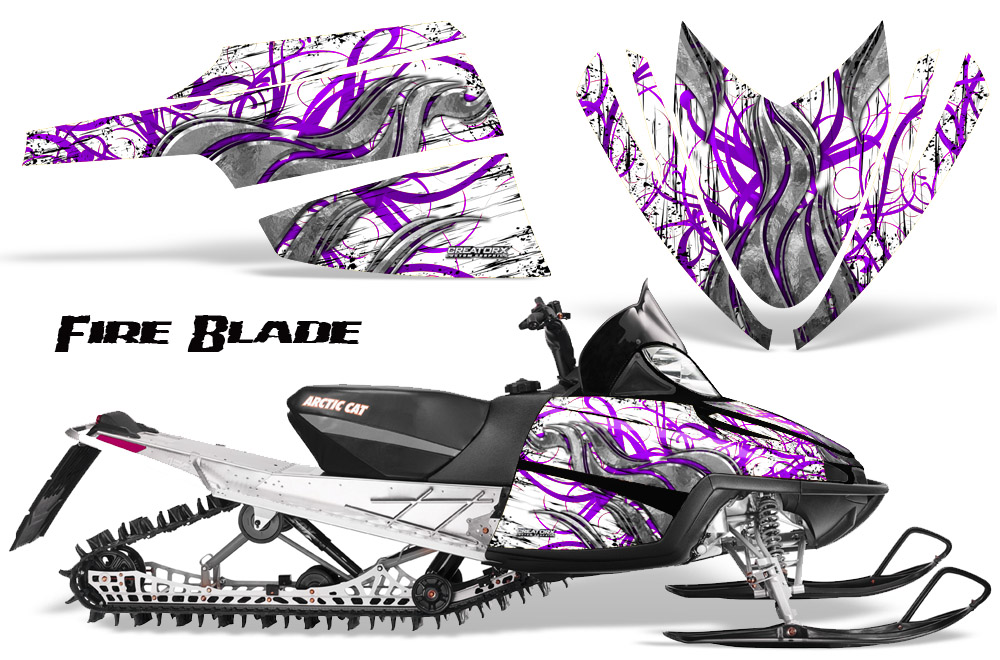 Arctic Cat M Series CrossFire Graphics Kit Fire Blade Purple White